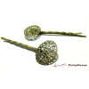 10 Supports de barrette dentelle petit ovale 17 par 21mm Bronze
