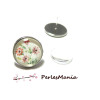 20 pièces: 10 Supports de Boucle d'oreille puce 10mm ARGENT PLATINE et 10 cabochons