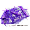 Pochettes organza VIOLET PAPILLON ( environ 7 par 9cm )