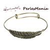 1 support bracelet jonc extensibles PLUME BRONZE 22cm ( S112054 )