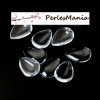 20 cabochons en verre transparents forme goutte 18 par 25mm