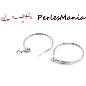 Créoles  40 par 35mm, métal finition Argent Platine