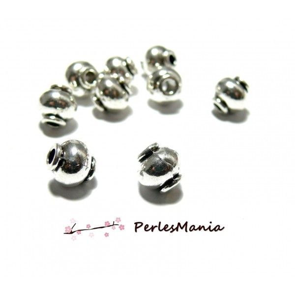 10 perles intercalaires passants Potiron 8.5mm ARGENT ANTIQUE H116031