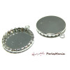 10 pendentif rouleau ARGENT PLATINE 20mm pour cabochon