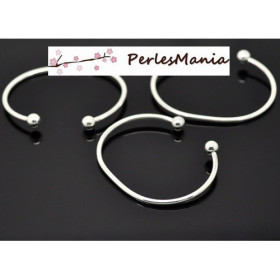 PAX 4 supports bracelets jonc avec perles à Vis ARGENT VIF S115339