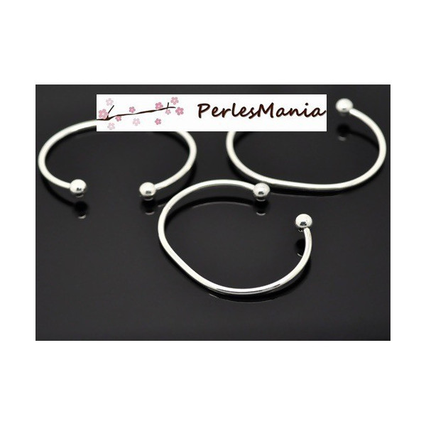 PAX 4 supports bracelets jonc avec perles à Vis ARGENT VIF S115339