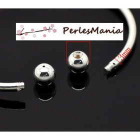 PAX 4 supports bracelets jonc avec perles à Vis ARGENT VIF S115339