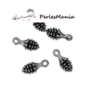 PAX 50 BRELOQUES PENDENTIFS POMME DE PIN ARGENT ANTIQUE S1183614