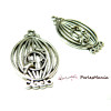 10 pendentif cage oiseaux Metal couleur ARGENT ANTIQUE 2W1622