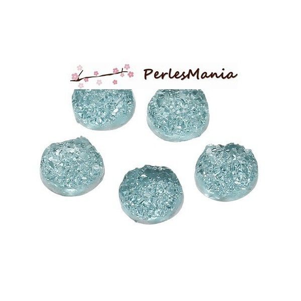 PAX 20 cabochons plat druzy, drusy ronds 12mm S1176697