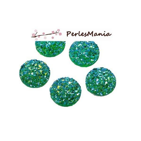 PAX 20 cabochons plat druzy, drusy ronds 12mm S1179020