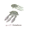 PAX 5 CONNECTEURS DREAMCATCHER ATTRAPE-REVES PLUMES ARGENT S1180402
