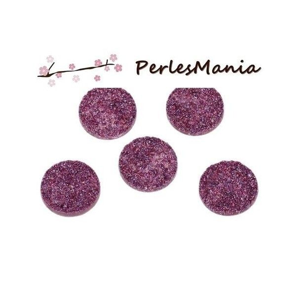 PAX 20 cabochons plat druzy, drusy ronds 12mm S1177543
