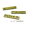 Pendentifs breloque connecteur rectangle LOVE metal couleur BRONZE