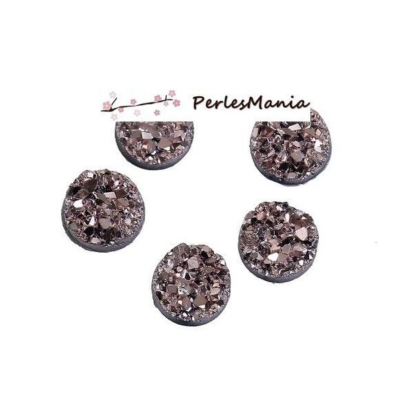 cabochons plat druzy, drusy ronds 8mm S1184274