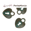 PAX 30 pendentifs COEUR CADENAS PATINE ANCIENNE metal couleur Bronze S1184152