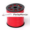1 mètre CORDON SIMILI CUIR PLAT ROUGE 7.5mm H11408
