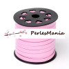 1 mètre CORDON SIMILI CUIR PLAT ROSE 7.5mm H11409