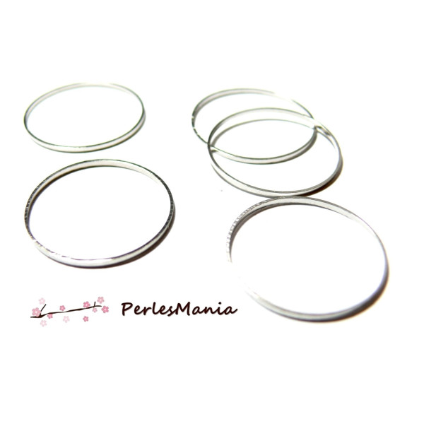 Anneaux, connecteur fermé ROND 16mm, laiton finition ARGENT VIF