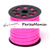 1 mètre CORDON SIMILI CUIR PLAT ROSE FLASH 7.5mm H11403