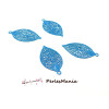4 Estampes pendentif filigrane FEUILLE BLEU de 25 mm, DIY
