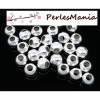 Lot d'environ 500 perles intercalaires passants 2.4mm ARGENT PLATINE