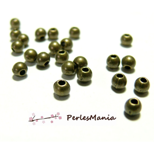 Perles Métal Intercalaires Rondes Lisses 2mm - Bronze