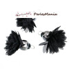 Pax: 3 pompons breloque passementière BALLERINE NOIR S1185204