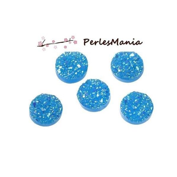 PAX 20 cabochons plat druzy, drusy ronds 12mm S1177542