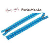 5 FERMETURES ECLAIR DENTELLE AVEC ZIPPER BRONZE BLEU INTENSE 20CM S1177758