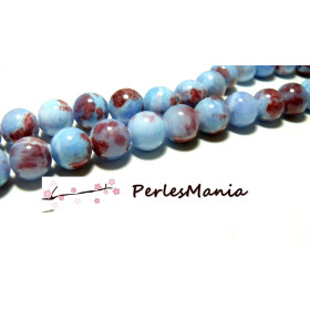 10 perles jade teintée 12mm POURPRE BLEU R73097