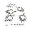PAX: 55 pendentifs MULTI CONNECTEUR LOSANGE metal couleur ARGENT ANTIQUE 2N7411