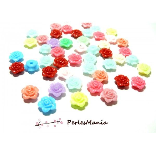 fleurs acrylique multicolores perles intercalaires 12mm