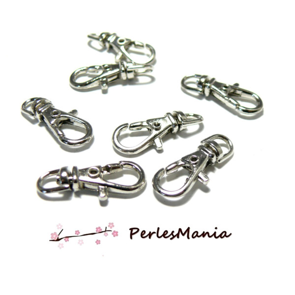 Fermoirs mousquetons porte clé qualité argent platine 22.8mm