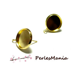 10 Supports de Boucle d'oreille puce avec ACCROCHE 12mm DORE QUALITE LAITON