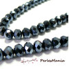 Perles Facettées Rondelles 3x4mm – Verre Effet Gris Irisé
