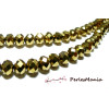 Perles facettées rondelles 3 par 4 mm DORE