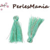 20 pompons breloque passementière VERT PASTEL fil d' OR 25mm S1164862