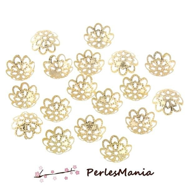 PAX 500 coupelles calottes caps filigrane DORE 12 par 3mm ref 59 , DIY