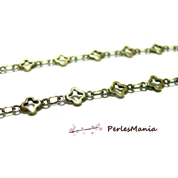Chaîne Fleur Métal Couleur Bronze – Maille 10x5 mm