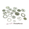 Pax: 20 pendentifs, breloque MIXTE STEAMPUNK, ENGRENAGE metal ARGENT ANTIQUE S1185380