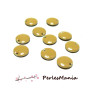 10 sequins médaillons émaillés biface rond 10mm couleur CARAMEL