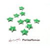 10 sequins médaillons émaillés BIFACE ETOILE 12mm VERT, DIY