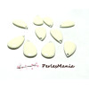 10 sequins médaillons émaillés BIFACE GOUTTE 21mm CREME, DIY
