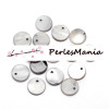 PENDENTIFS NACRES PASTILLES 11mm GRISE