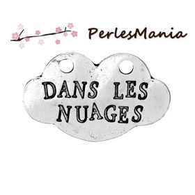 2 connecteur breloques DANS LESNUAGES vieil argent ( S1184256 )