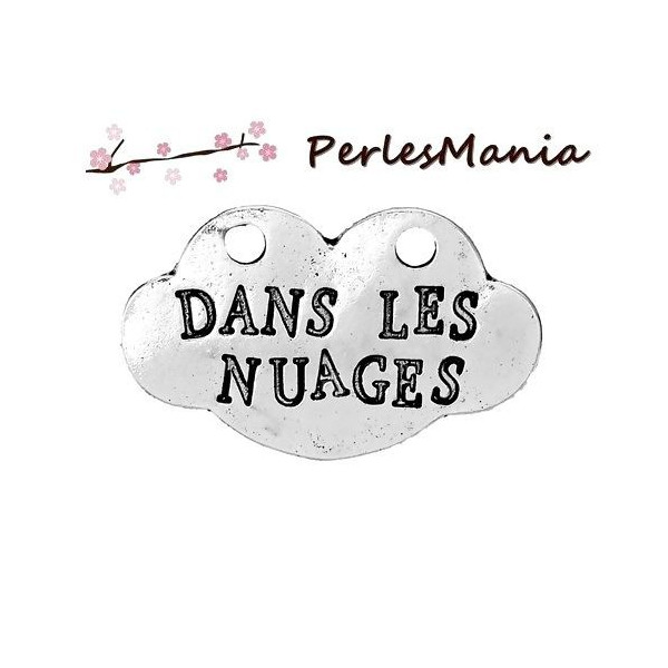 2 connecteur breloques DANS LESNUAGES vieil argent ( S1184256 )