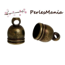 Embouts Cloches en Cuivre Couleur Bronze pour Cordon