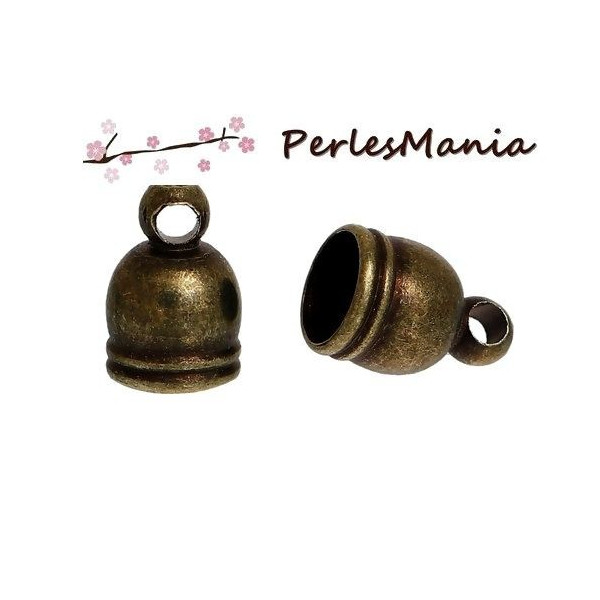 Embouts Cloches en Cuivre Couleur Bronze pour Cordon