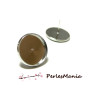 PAX: 20 Supports de Boucle d'oreille 10mm puce ARGENT PLATINE H11211N